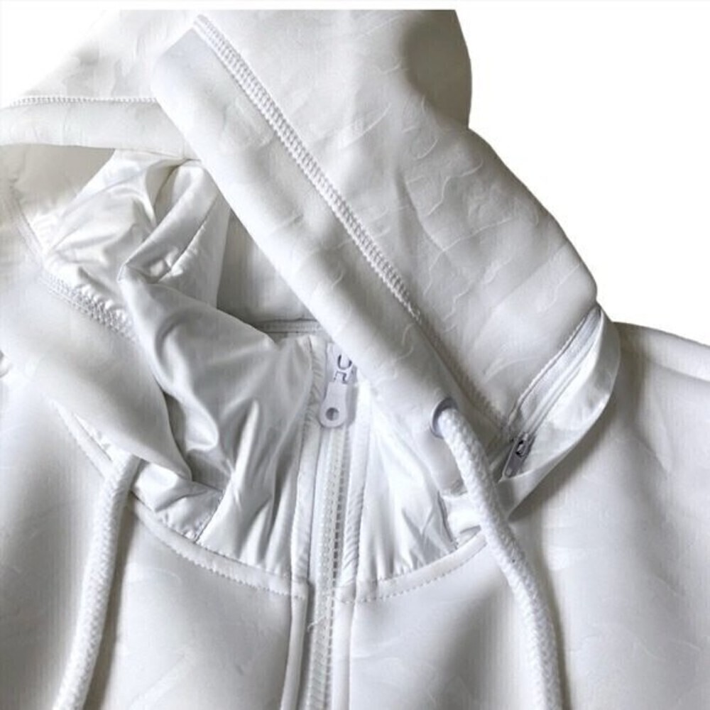 Fabletics White Zebra Neoprene Jacket Removable H… - image 7